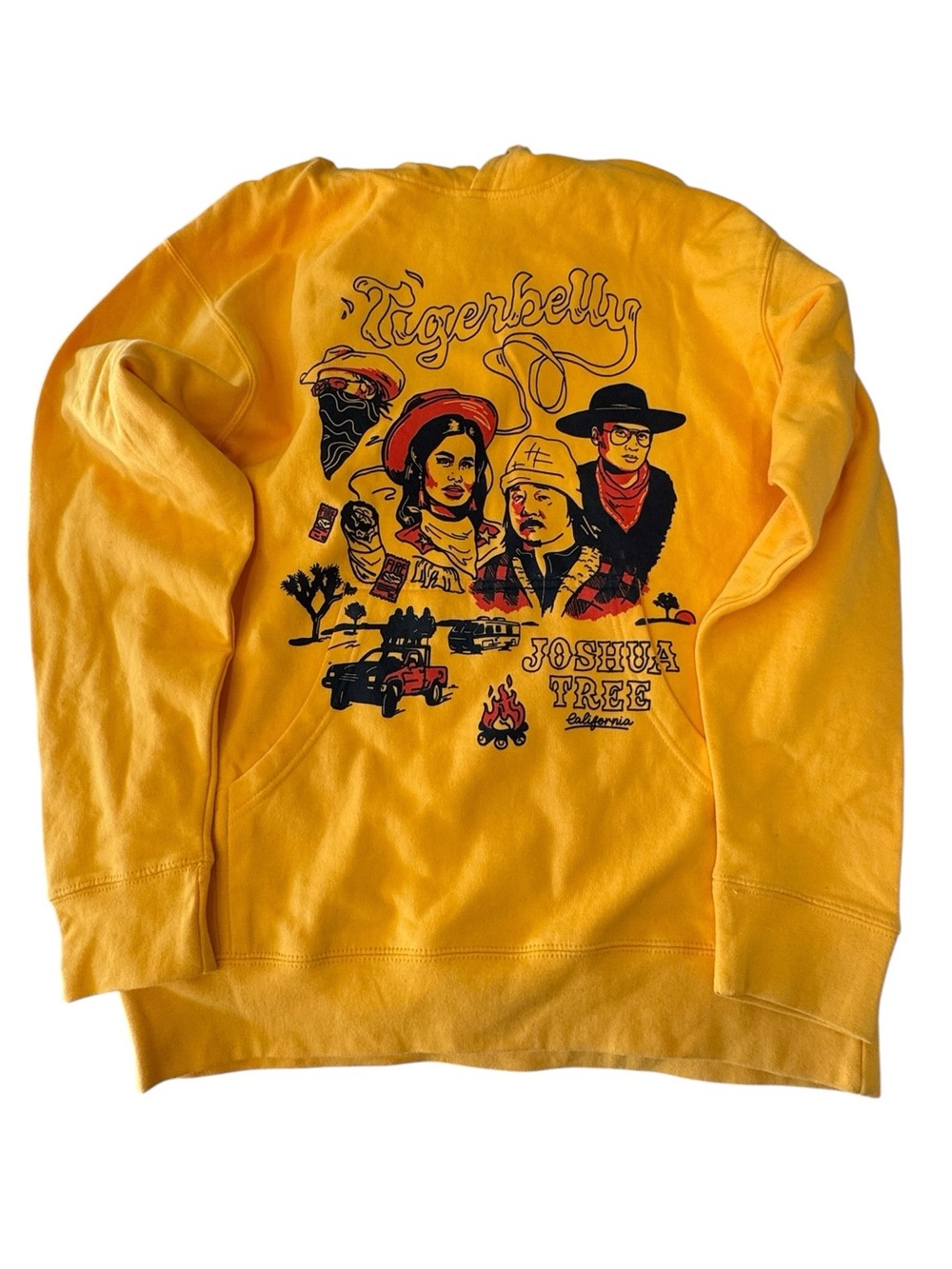 Tigerbelly Band Joshua Tree Concert Tour Yellow Men’s M Hoodie Bobby Lee RARE